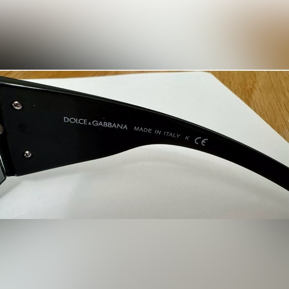 Dolce & Gabbana Black Oversized Sunglasses DG 6036-B Crystal Rhinestone Logo D&G - Picture 5 of 6